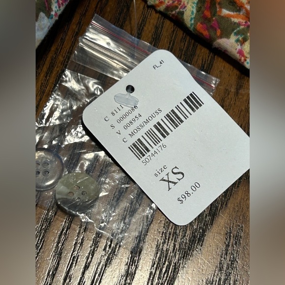 Free People Floral Garden Print Balloon Puff Sleeve Wrap Blouse Top women’s XS - Picture 7 of 16